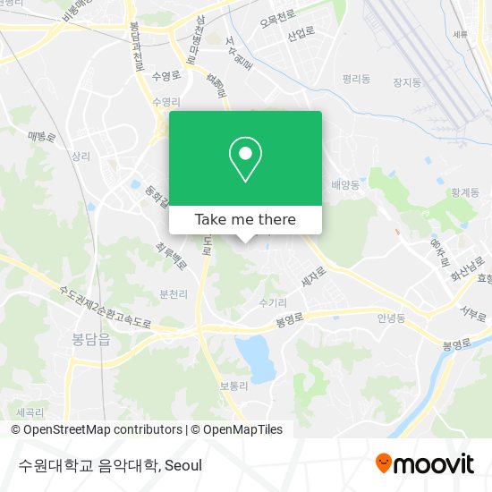 수원대학교 음악대학 map