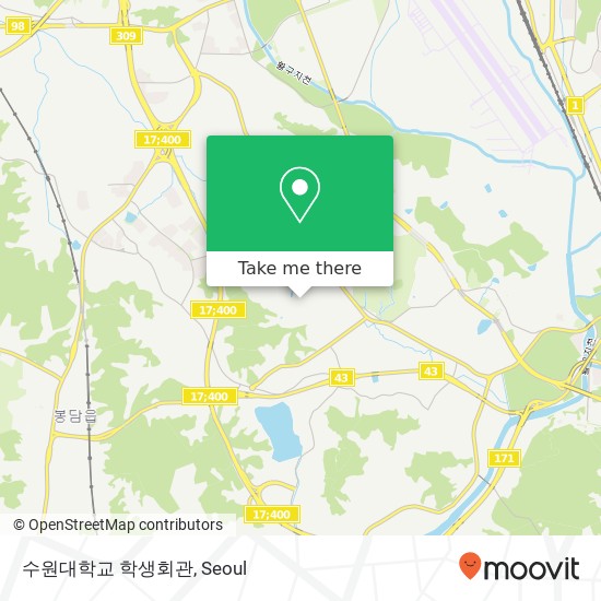 수원대학교 학생회관 map