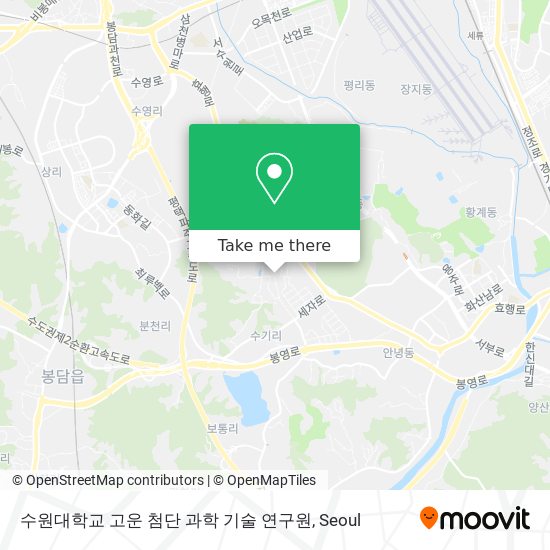 수원대학교 고운 첨단 과학 기술 연구원 map