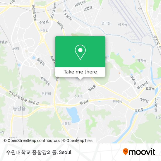 수원대학교 종합강의동 map