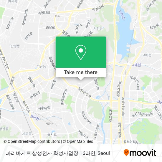 파리바게트 삼성전자 화성사업장 16라인 map