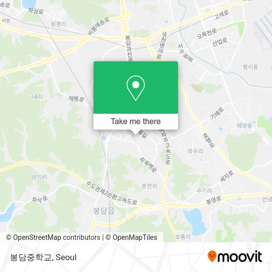 봉담중학교 map