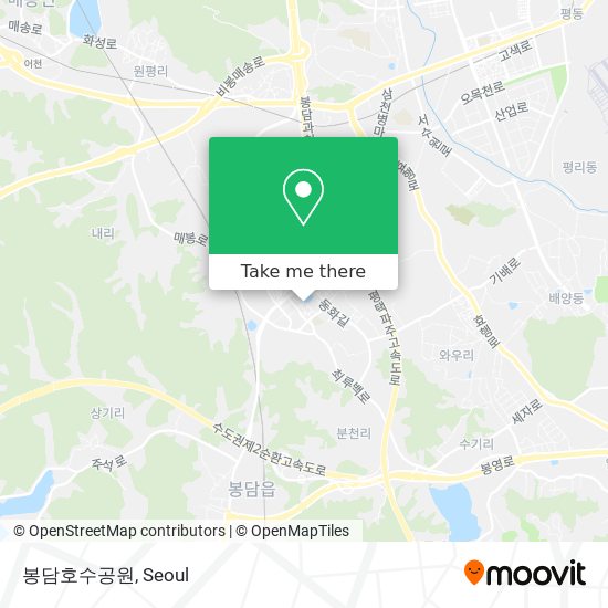 봉담호수공원 map