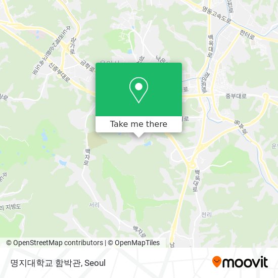 명지대학교 함박관 map