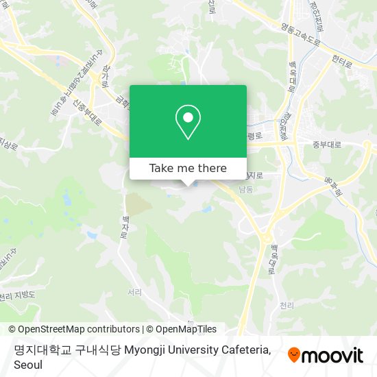 명지대학교 구내식당 Myongji University Cafeteria map