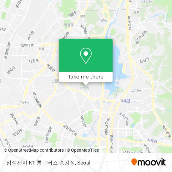 삼성전자 K1 통근버스 승강장 map