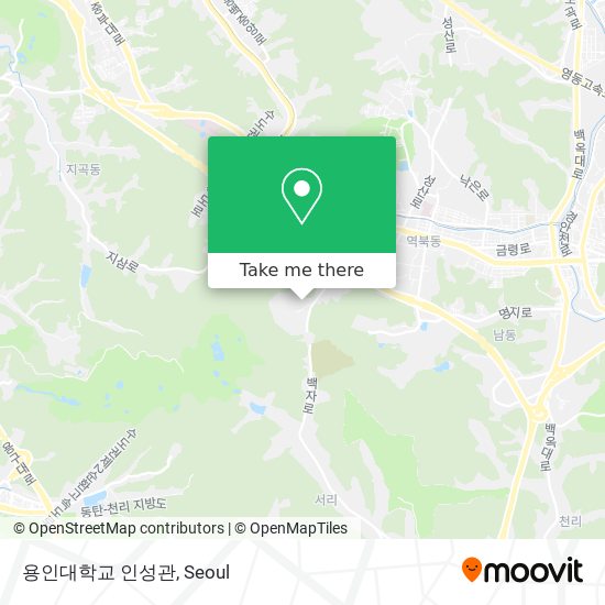 용인대학교 인성관 map