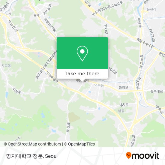 명지대학교 정문 map