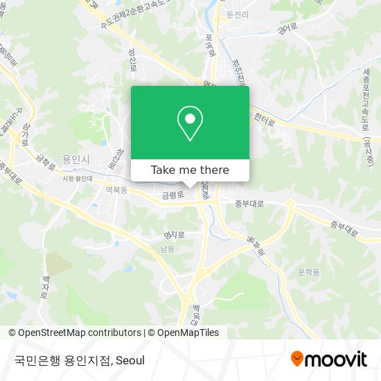 국민은행 용인지점 map