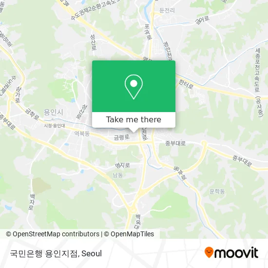 국민은행 용인지점 map