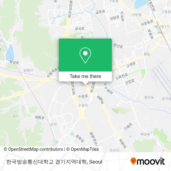 한국방송통신대학교 경기지역대학 map