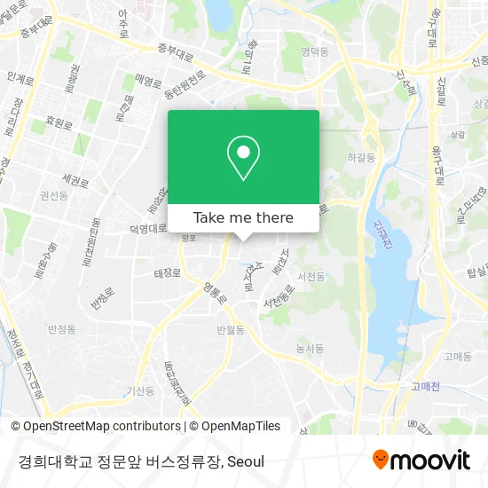경희대학교 정문앞 버스정류장 map
