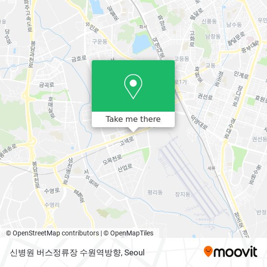 신병원 버스정류장 수원역방향 map