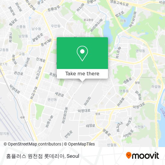 홈플러스 원천점 롯데리아 map