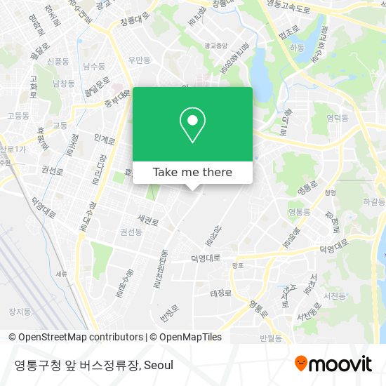영통구청 앞 버스정류장 map