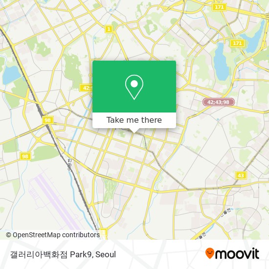 갤러리아백화점 Park9 map
