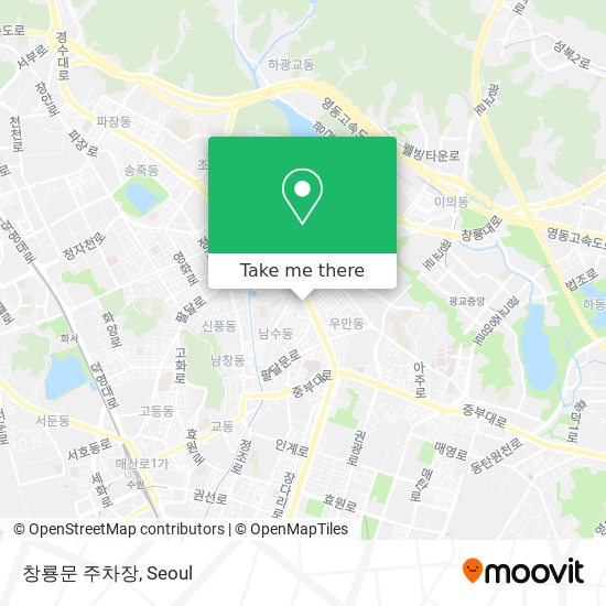 창룡문 주차장 map