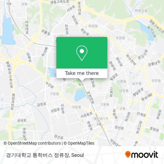경기대학교 통학버스 정류장 map