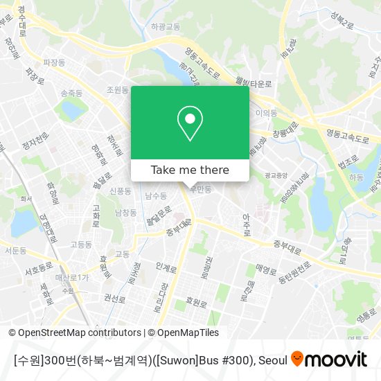 [수원]300번(하북~범계역)([Suwon]Bus #300) map