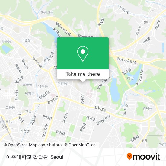 아주대학교 팔달관 map