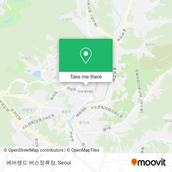 에버랜드 버스정류장 map