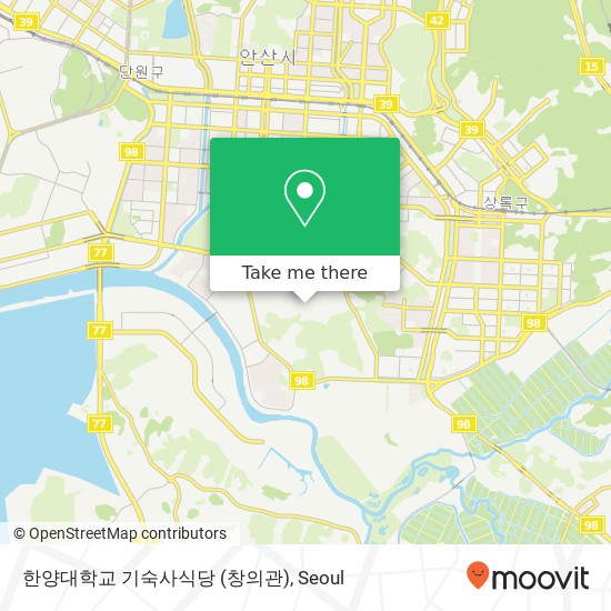 한양대학교 기숙사식당 (창의관) map