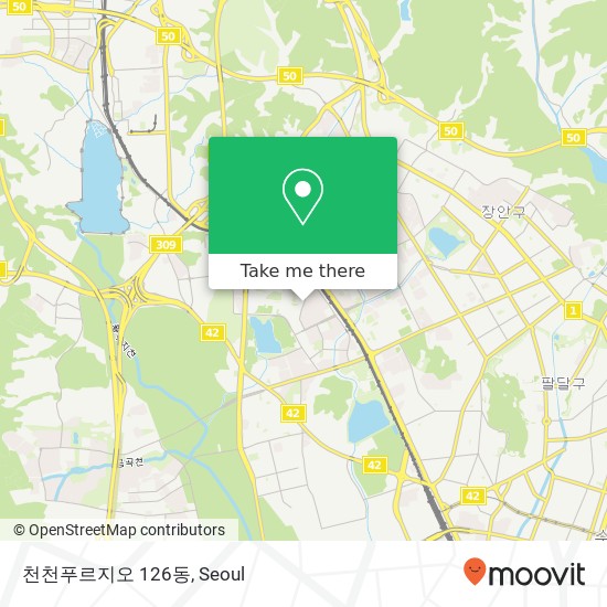 천천푸르지오 126동 map