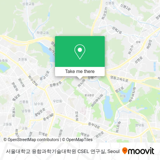 서울대학교 융합과학기술대학원  CSEL 연구실 map