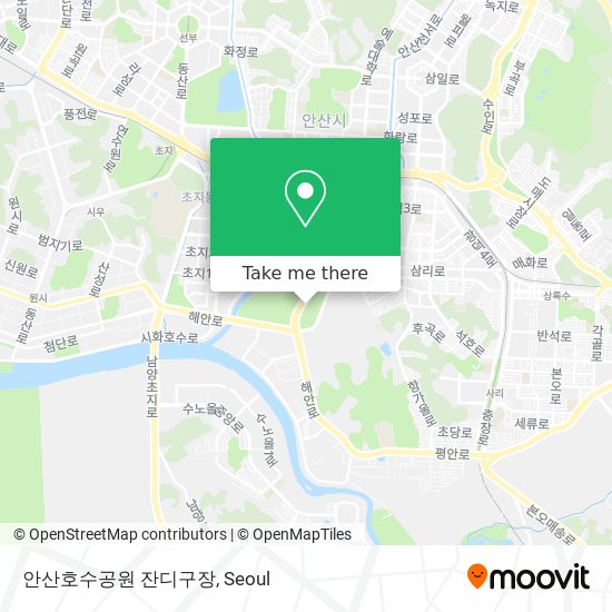 안산호수공원 잔디구장 map