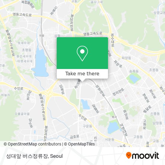 성대앞 버스정류장 map
