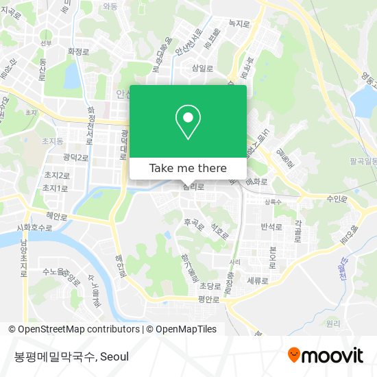 How to get to 봉평메밀막국수 in 안산시, 경기도 by Bus or Subway?