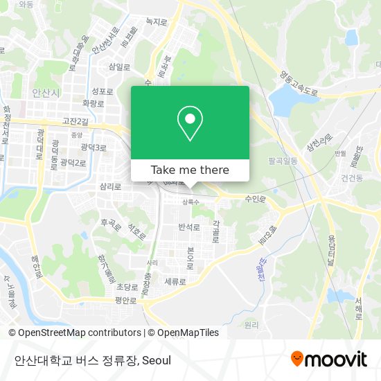 안산대학교 버스 정류장 map