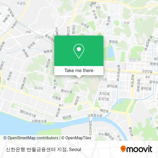 신한은행 반월금융센터 지점 map