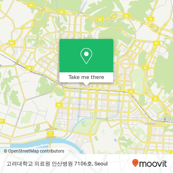 고려대학교 의료원 안산병원 7106호 map