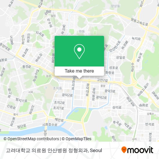 고려대학교 의료원 안산병원 정형외과 map