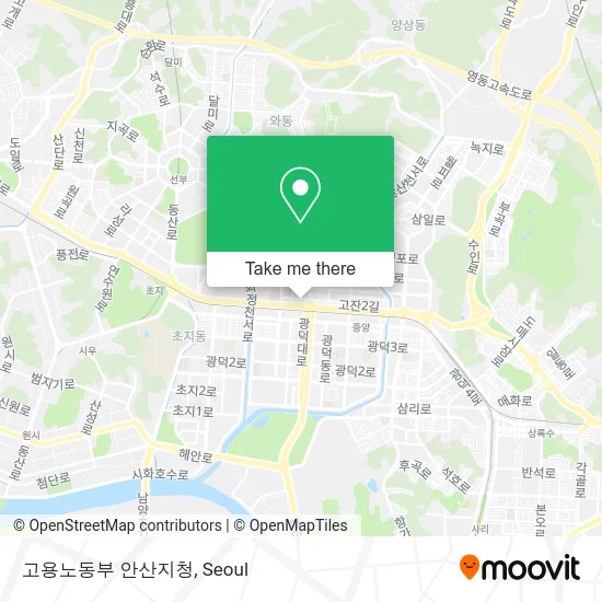 고용노동부 안산지청 map