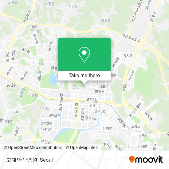 고대안산병원 map