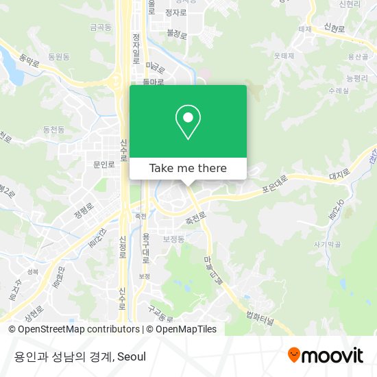 용인과 성남의 경계 map