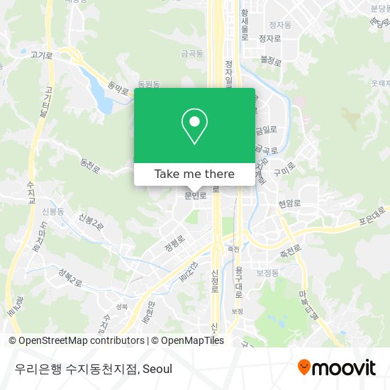 우리은행 수지동천지점 map