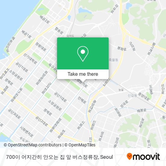 700이 어지간히 안오는 집 앞 버스정류장 map