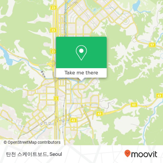 탄천 스케이트보드 map