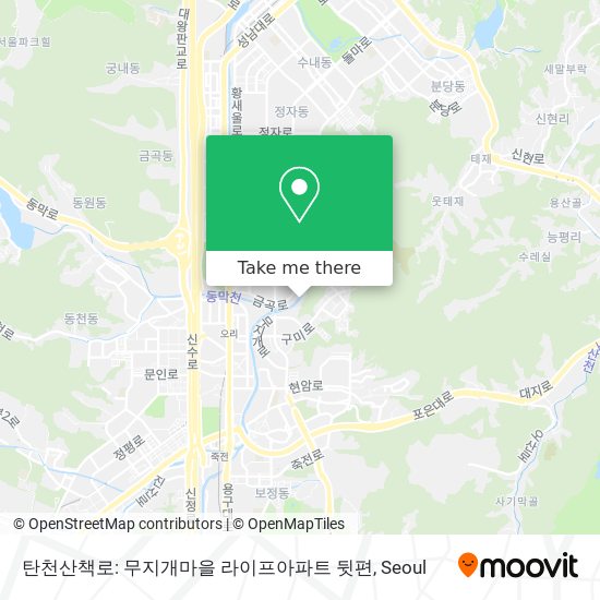 탄천산책로: 무지개마을 라이프아파트 뒷편 map