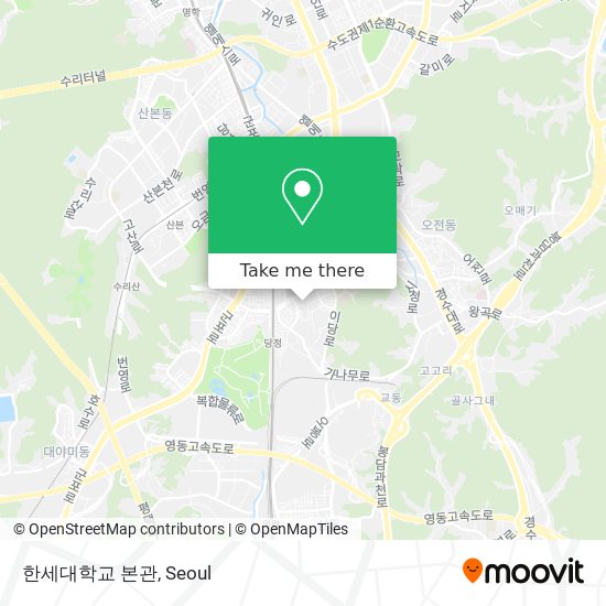 한세대학교 본관 map