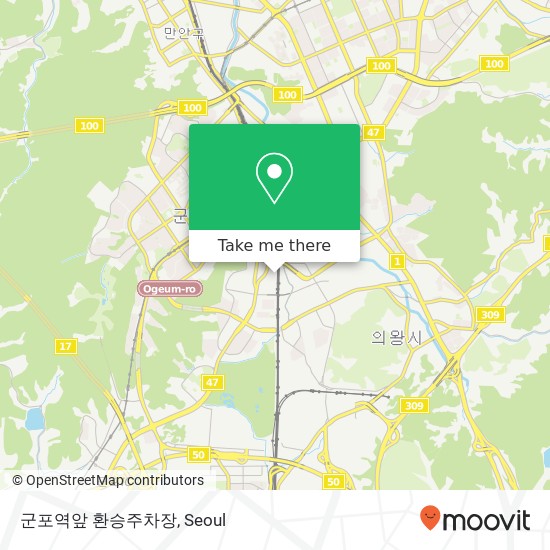 군포역앞 환승주차장 map