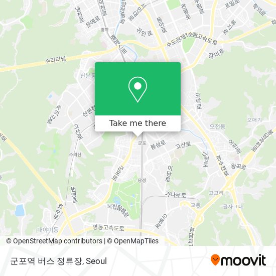 군포역 버스 정류장 map