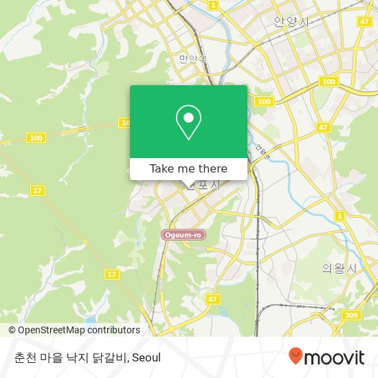 춘천 마을 낙지 닭갈비 map