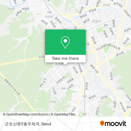 군포산본2동우체국 map