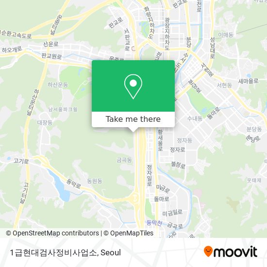 バス または 地下鉄 - サブウェイで성남시, 경기도の1급현대검사정비사업소への行き方