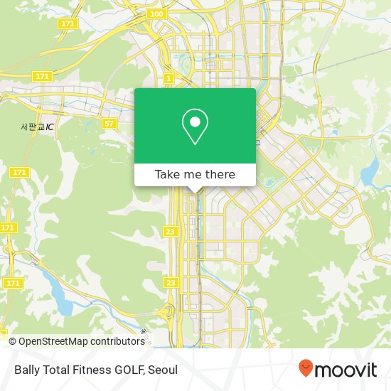 Bally Total Fitness GOLF map