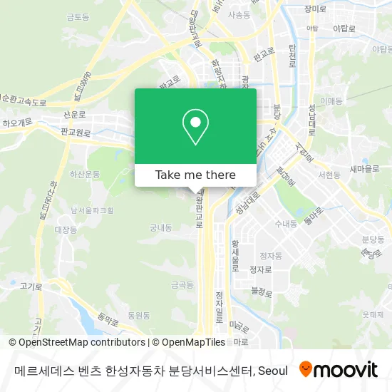 메르세데스 벤츠 한성자동차 분당서비스센터 map